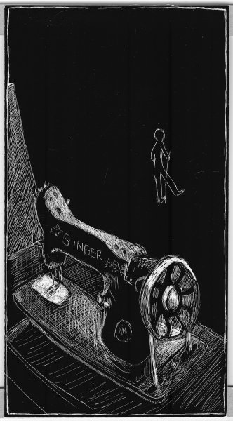 Machine et marcheur- carte noire
